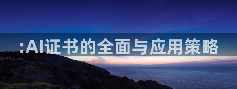 :AI证书的全面与应用策略