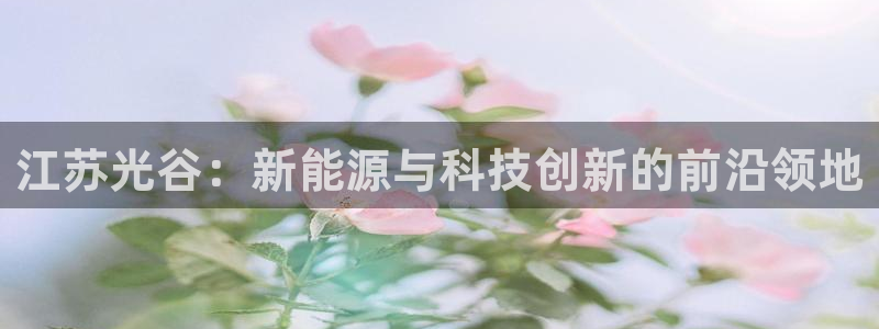 江苏光谷：新能源与科技创新的前沿领地